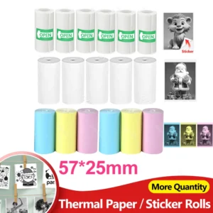 57*25MM Thermische Papier Label Aufkleber Klebe Rollen Papier Für Mini Drucker Instant Druck Kinder Kamera Druck papier Ersatz
