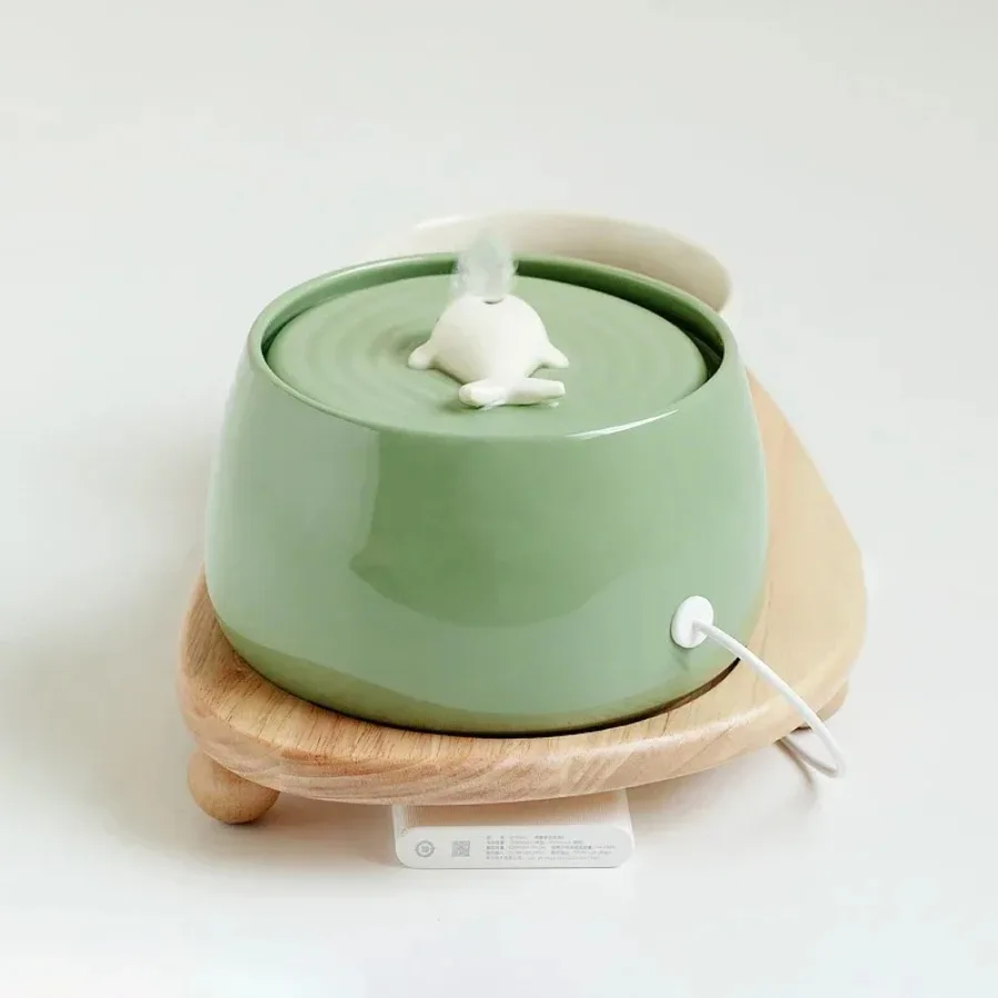 Ceramic Water Fountain Cat Charging Pet Water Feeders Dogs Automatic Circulating Filtration Flow Water Dispenser Cat Accessories Ceramic Water Fountain Cat Charging Pet Water Feeders Dogs Automatic Circulating Filtration Flow Water Dispenser Cat Accessories - Image 2