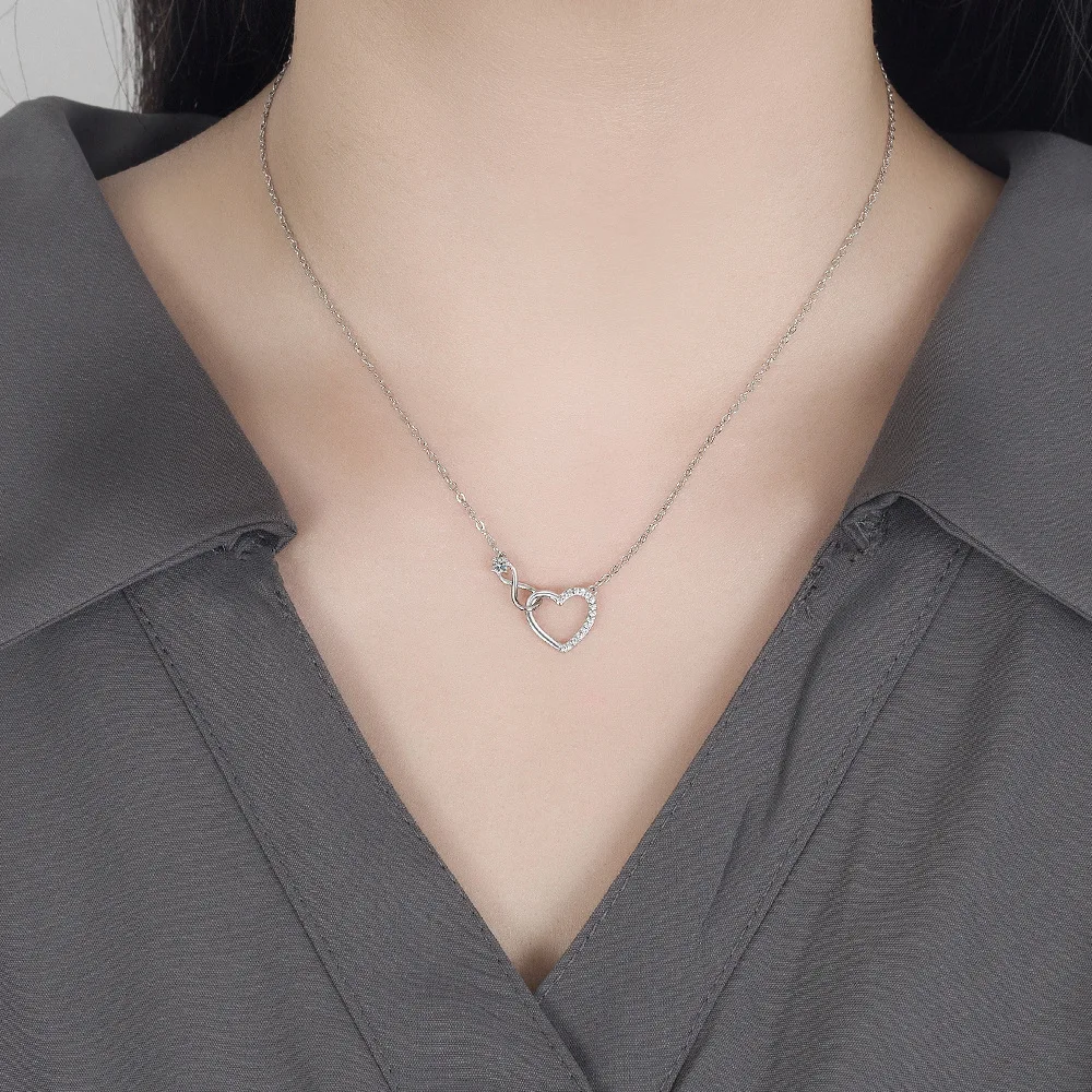 925 Sterling Silber Zirkon Herz Ineinandergreifende Retro Halsketten Für Frauen Hals Kette Luxus Qualität Schmuck Zubehör 925 Sterling Silber Zirkon Herz Ineinandergreifende Retro Halsketten Für Frauen Hals Kette Luxus Qualität Schmuck Zubehör - Image 4