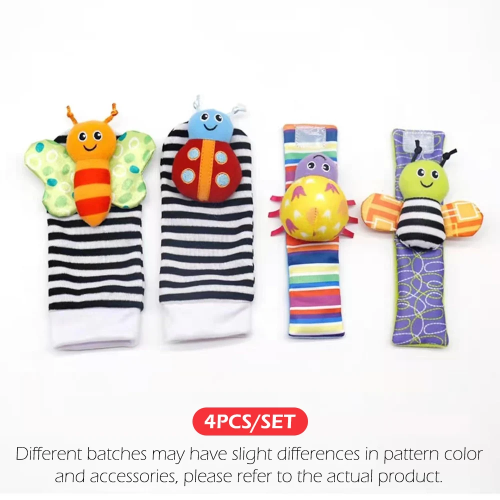 4Pcs Baby Rattle Toys Cute Stuffed Animals Wrist Rattle Foot Finder Socks 0~24 Months For Infant Boy Girl Newborn Gift 4Pcs Baby Rattle Toys Cute Stuffed Animals Wrist Rattle Foot Finder Socks 0~24 Months For Infant Boy Girl Newborn Gift - Image 6