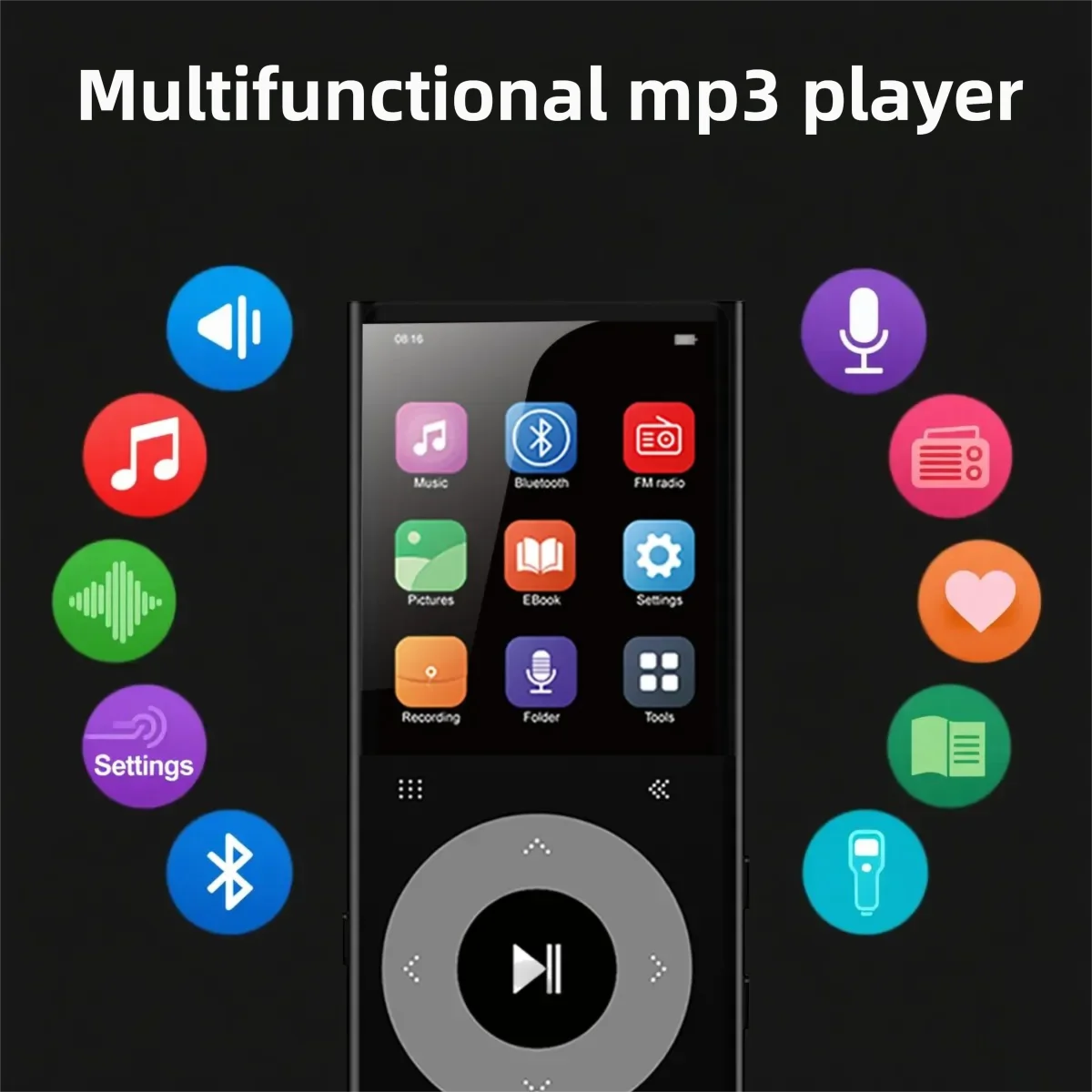 Tragbarer Mp3-Player Mit Typ-C, Bluetooth 5.3, Fm-Radio, Aufnahme &Amp; E-Book – Walkman Für Sport, Musik, Schule &Amp; Freizeit Tragbarer Mp3-Player Mit Typ-C, Bluetooth 5.3, Fm-Radio, Aufnahme &Amp; E-Book – Walkman Für Sport, Musik, Schule &Amp; Freizeit - Image 4