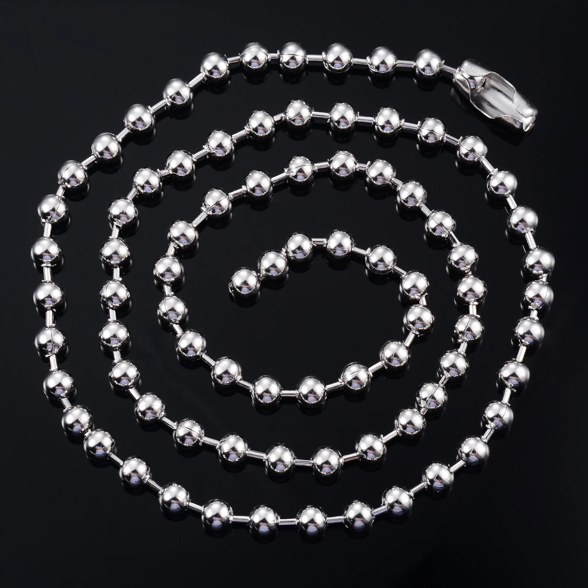 Round Bead Chain On The Neck Rolo Ball Necklace Stainless Steel Jewelry Accessories For Women Men Waterproof Choker Silver Color Round Bead Chain On The Neck Rolo Ball Necklace Stainless Steel Jewelry Accessories For Women Men Waterproof Choker Silver Color - Image 4