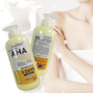 500 ml aufhellende Körpercreme, AHA-Hydroxysäuren, Vitamin C&E, feuchtigkeitsspendende, aufhellende Körperlotion, entfernt Akneflecken, Hautpflege