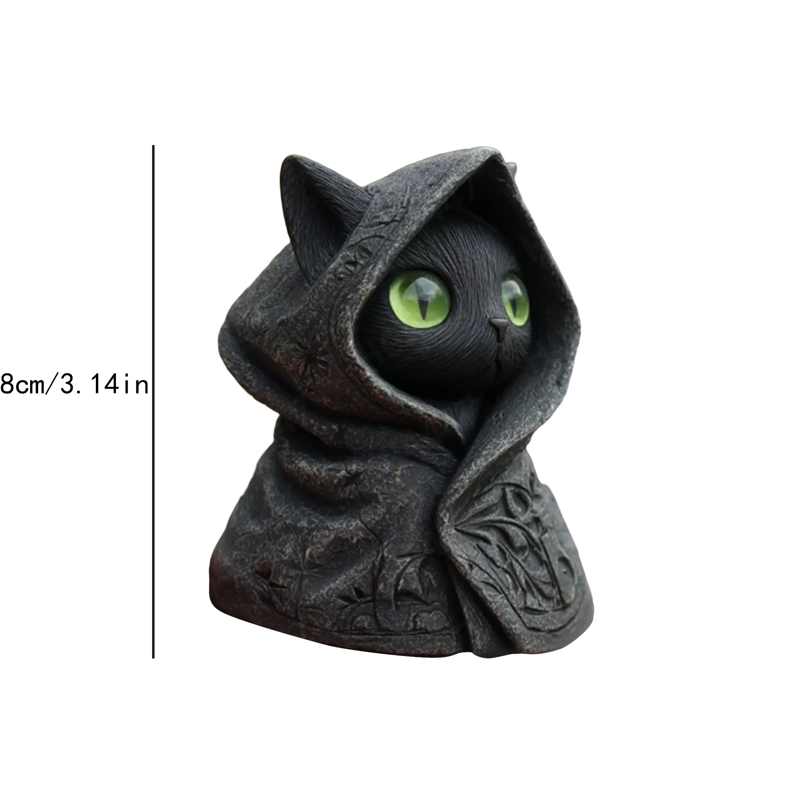 Cat Statue Home Decor Hooded Cat Figurine Tabletop Decoration Mystical Ornament Desk Accent Dark Cat Sculpture Resin Craft Cat Statue Home Decor Hooded Cat Figurine Tabletop Decoration Mystical Ornament Desk Accent Dark Cat Sculpture Resin Craft - Image 6