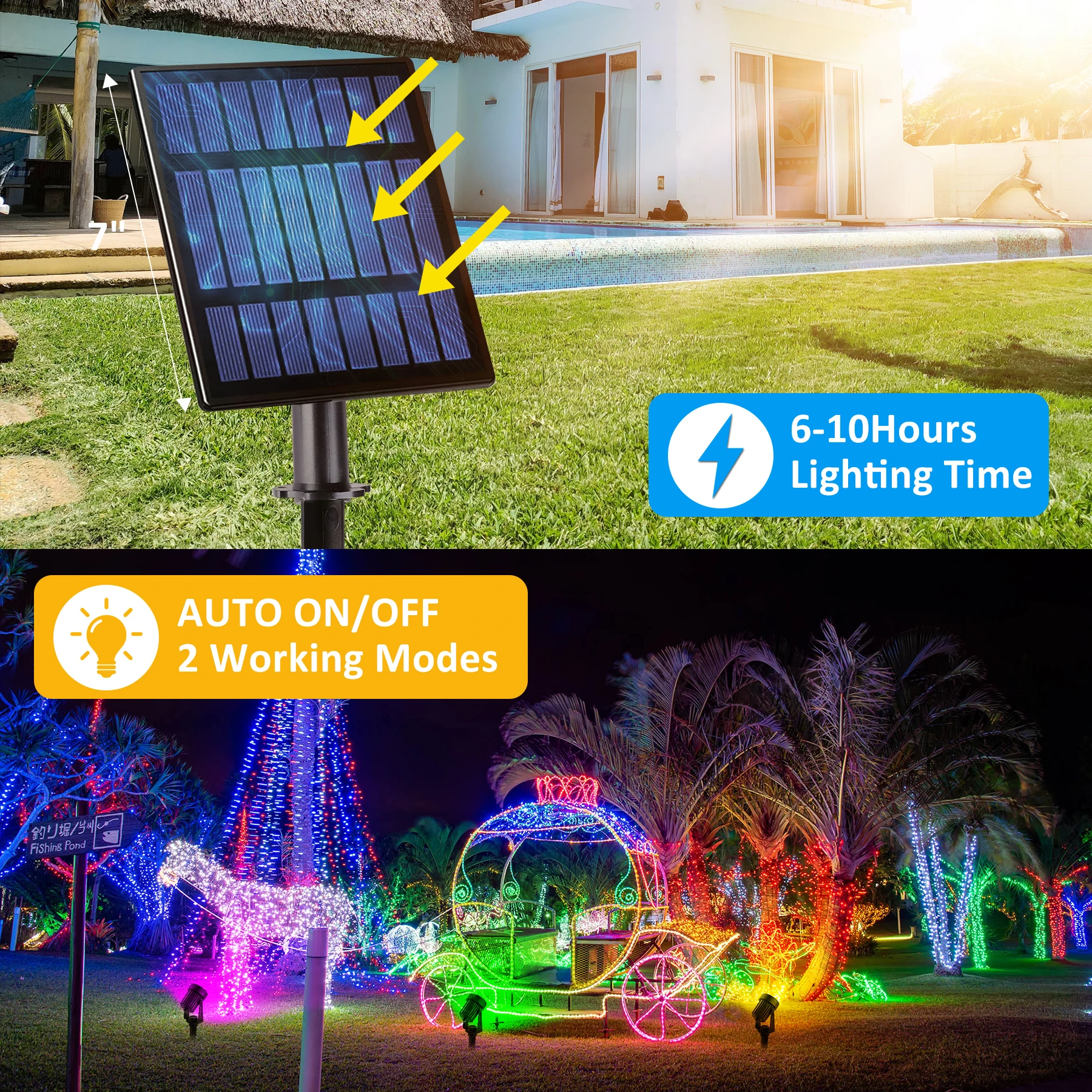 Rgb Solarstrahler Ip65 – Wasserdichte Gartenbeleuchtung Für Weihnachten, Halloween Und Partys Rgb Solarstrahler Ip65 – Wasserdichte Gartenbeleuchtung Für Weihnachten, Halloween Und Partys - Image 5