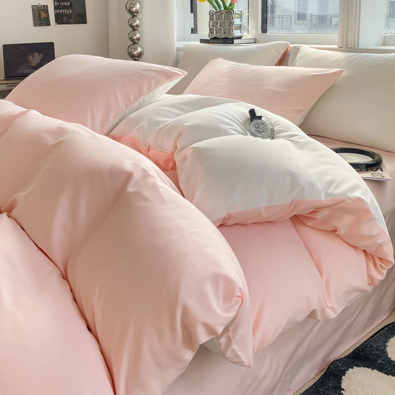 Ins Style Solid Color Duvet Cover Set Washed Cotton Bedclothes Comforter Cover Pillowcase Soft Bedding Sets Quilt Covers 220X240 Ins Style Solid Color Duvet Cover Set Washed Cotton Bedclothes Comforter Cover Pillowcase Soft Bedding Sets Quilt Covers 220X240 - Image 8