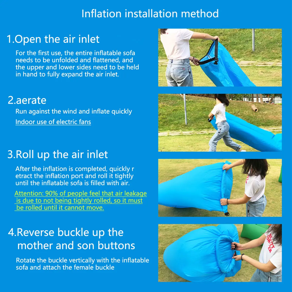 Aufblasbares Luftsofa Tragbare Schnell-Aufblasbare Wasserdichte Liege Für Strand Camping Pool Reisen Aufblasbares Luftsofa Tragbare Schnell-Aufblasbare Wasserdichte Liege Für Strand Camping Pool Reisen - Image 3
