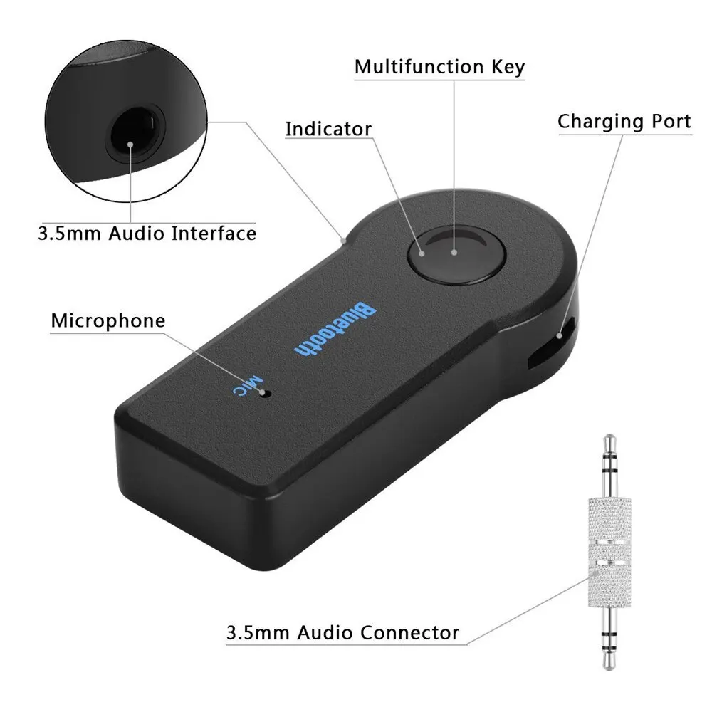 Bluetooth-Aux-Empfänger 5.0 – 3,5-Mm-Stereo-Adapter Mit Mikrofon Für Auto, Lautsprecher Und Verstärker Bluetooth-Aux-Empfänger 5.0 – 3,5-Mm-Stereo-Adapter Mit Mikrofon Für Auto, Lautsprecher Und Verstärker - Image 6