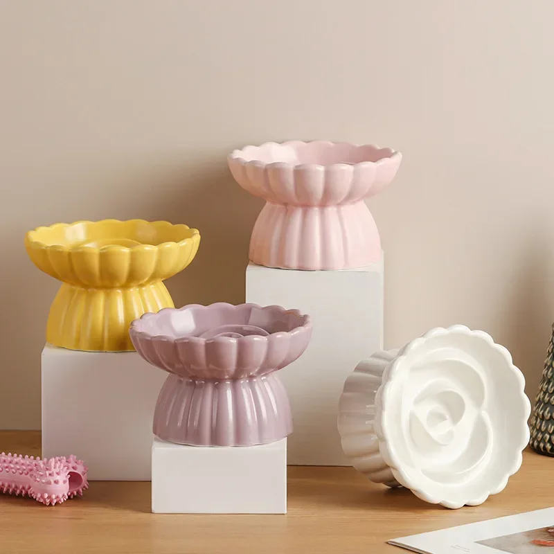 Cat Food Bowl Ceramic Elevated Cats Small Dogs Slow Feed Bowls Anti-Choking Pet Eating Feeders Anti-Gulping Puppy Supplies Cat Food Bowl Ceramic Elevated Cats Small Dogs Slow Feed Bowls Anti-Choking Pet Eating Feeders Anti-Gulping Puppy Supplies