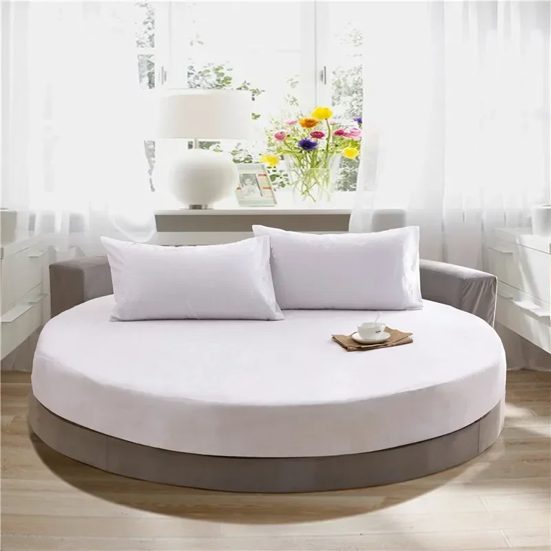 100% Cotton Round Bed Sheet Set Elastic Band Soft Skin Friendly Fitted Sheets Set Elastic Band Bedsheet 3/1 Pcs Mattress Cover 100% Cotton Round Bed Sheet Set Elastic Band Soft Skin Friendly Fitted Sheets Set Elastic Band Bedsheet 3/1 Pcs Mattress Cover - Image 30