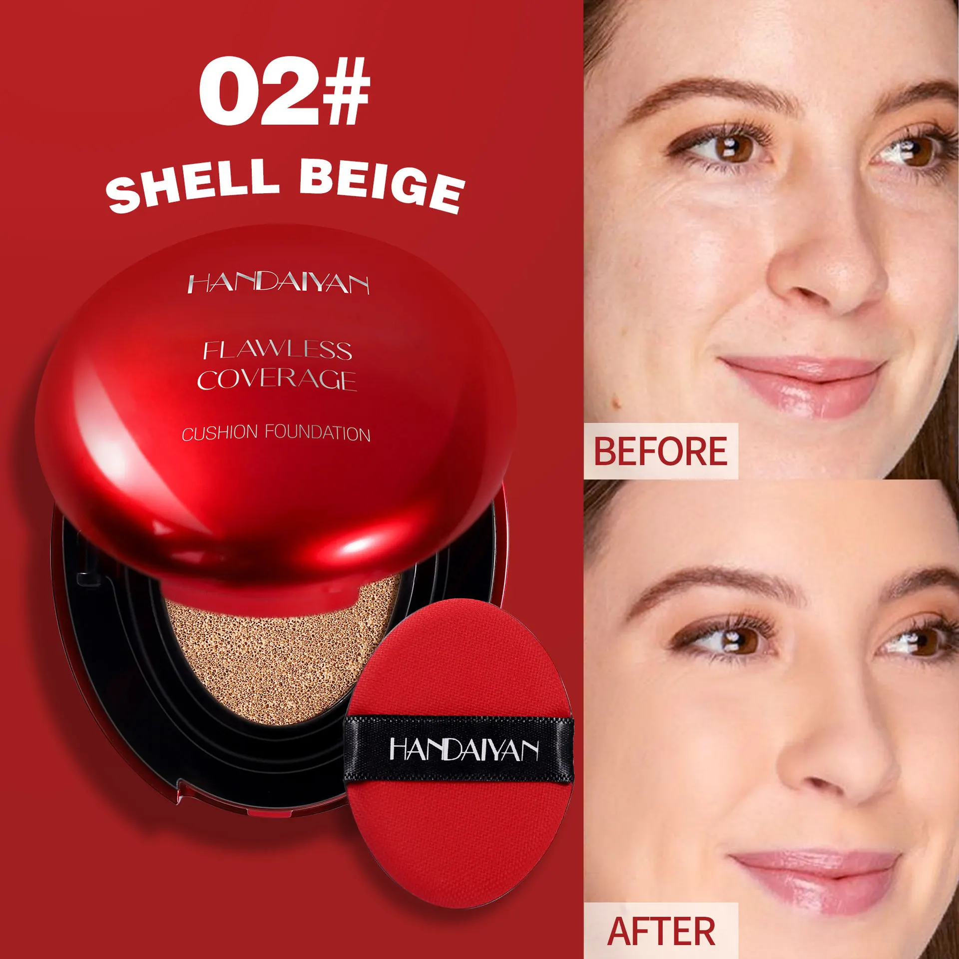 Korean Air Cushion Foundation – Leichter, Natürlicher, Feuchtigkeitsspendender Concealer, Aufhellende, Ölkontrollierende, Langanhaltende Make-Up-Basis Für Damen Korean Air Cushion Foundation – Leichter, Natürlicher, Feuchtigkeitsspendender Concealer, Aufhellende, Ölkontrollierende, Langanhaltende Make-Up-Basis Für Damen - Image 8