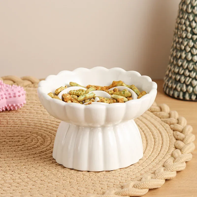 Cat Food Bowl Ceramic Elevated Cats Small Dogs Slow Feed Bowls Anti-Choking Pet Eating Feeders Anti-Gulping Puppy Supplies Cat Food Bowl Ceramic Elevated Cats Small Dogs Slow Feed Bowls Anti-Choking Pet Eating Feeders Anti-Gulping Puppy Supplies - Image 2