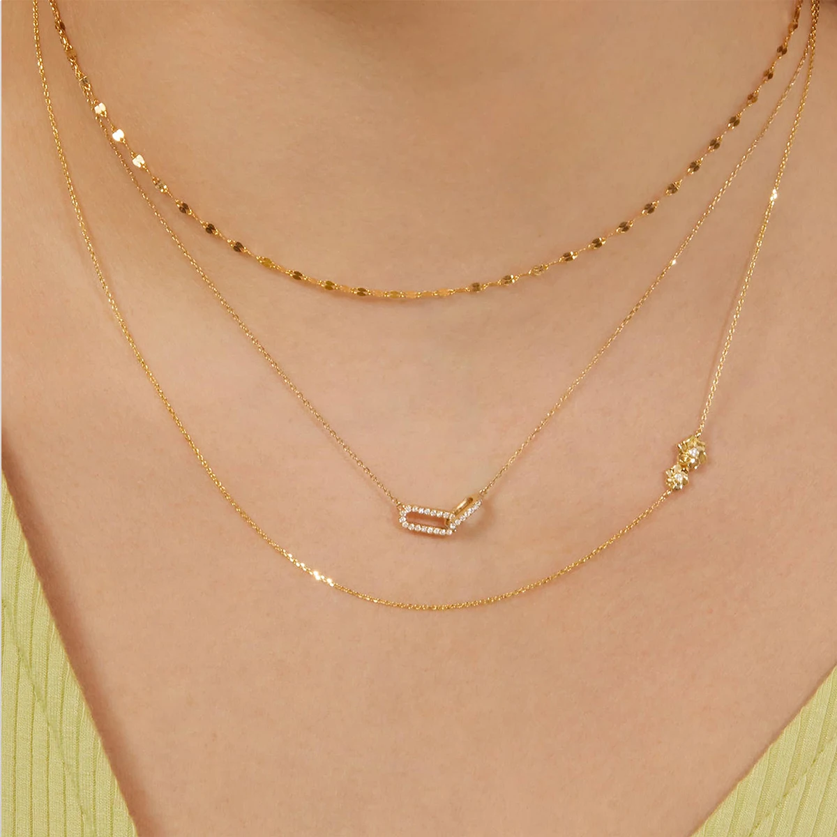 Gold Farbe Glänzenden Strass Doppel Kreis Anhänger Halskette Für Frauen Mädchen Schlüsselbein Halsband Mode Schmuck Geschenk Party Femme Gold Farbe Glänzenden Strass Doppel Kreis Anhänger Halskette Für Frauen Mädchen Schlüsselbein Halsband Mode Schmuck Geschenk Party Femme - Image 6