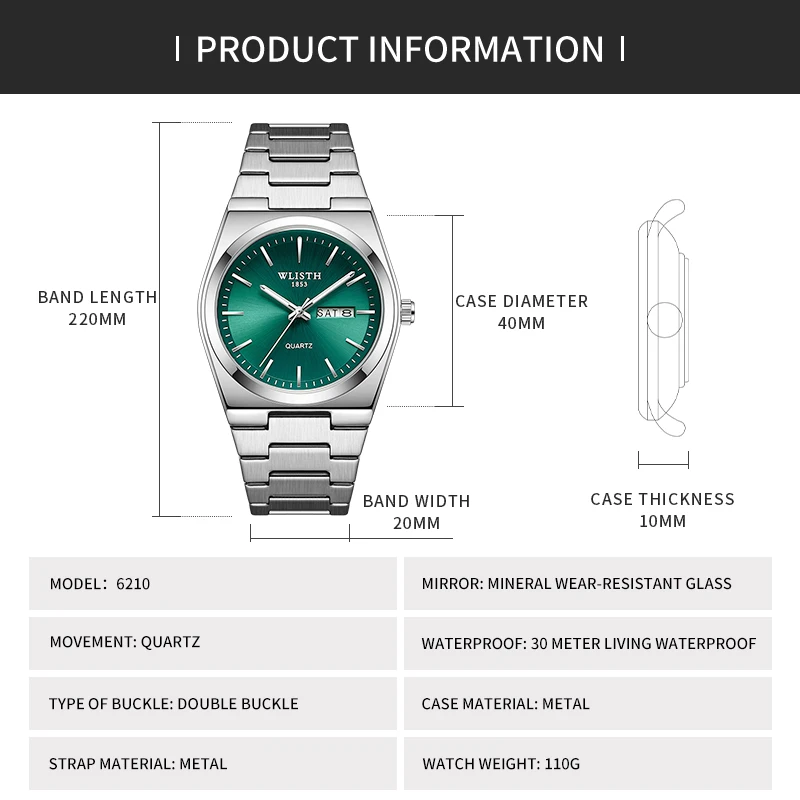 Mann Uhr Quarzuhr Luxus Wasserdicht Leucht Datum Woche Edelstahl Herren Uhr Männlich Relógios Masculino Reloj Hombre Mann Uhr Quarzuhr Luxus Wasserdicht Leucht Datum Woche Edelstahl Herren Uhr Männlich Relógios Masculino Reloj Hombre - Image 6