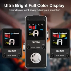 At-07 Tuner Pitch True Bypass 9V für Gitarre Bass Violine Ukulele Lekato Gitarreneffektpedal Chromatische Tuning