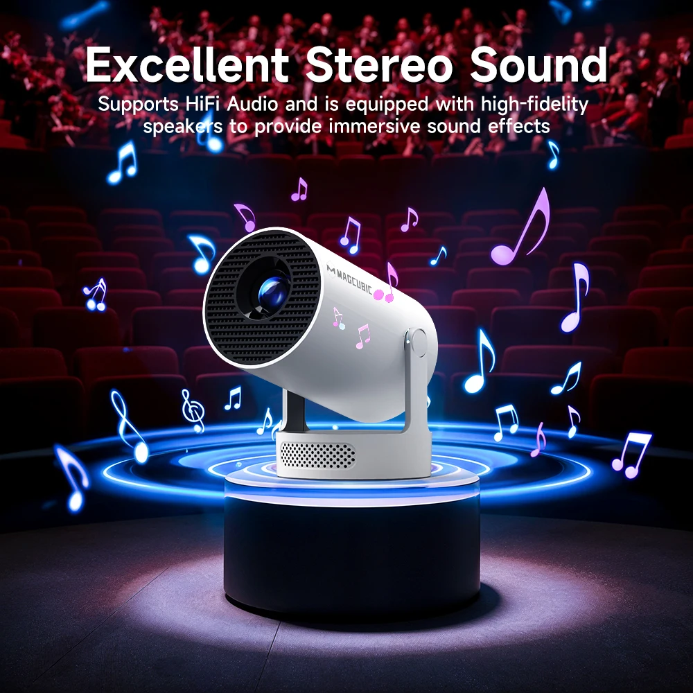 Magcubic Hy300 Pro Mini-Beamer Mit Android 14, 8K, 290 Ansi, Dual-Wlan &Amp; Bluetooth 5.0 – Tragbarer 180°-Projektor Für Heimkino &Amp; Outdoor Magcubic Hy300 Pro Mini-Beamer Mit Android 14, 8K, 290 Ansi, Dual-Wlan &Amp; Bluetooth 5.0 – Tragbarer 180°-Projektor Für Heimkino &Amp; Outdoor - Image 6