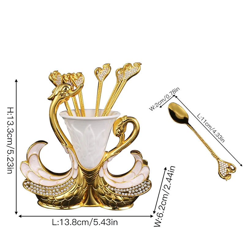 Ein Schwanenförmiges Obstgabel- Und Löffel-Set, Ein Eimerregal Mit 6 Löffel Oder Gabeln, Geeignet Zum Trinken Von Kaffee, Essen, Desserts Und Obst Ein Schwanenförmiges Obstgabel- Und Löffel-Set, Ein Eimerregal Mit 6 Löffel Oder Gabeln, Geeignet Zum Trinken Von Kaffee, Essen, Desserts Und Obst - Image 8