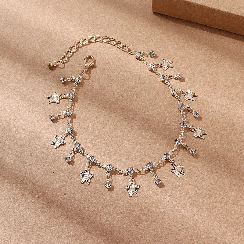 Boho Luxus Kristall Fuß Kette Fußkettchen Für Frauen Charme Schmetterling Quaste Anhänger Fußkettchen Sandalen Barfuß Strand Fuß Braut Schmuck Boho Luxus Kristall Fuß Kette Fußkettchen Für Frauen Charme Schmetterling Quaste Anhänger Fußkettchen Sandalen Barfuß Strand Fuß Braut Schmuck - Image 3