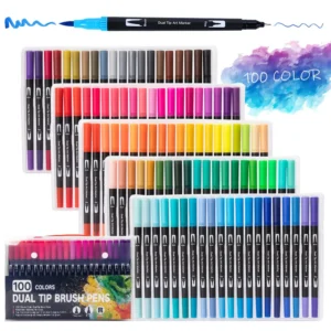 120 Farben Filzstift Zeichnen Aquarell Kunstmarker Stift Doppelseitiger Pinsel Fineliner Farbstift-Set für Kunst Kalligraphie Malerei