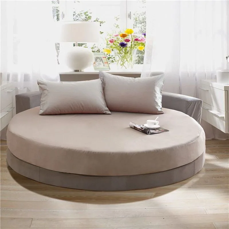 100% Cotton Round Bed Sheet Set Elastic Band Soft Skin Friendly Fitted Sheets Set Elastic Band Bedsheet 3/1 Pcs Mattress Cover 100% Cotton Round Bed Sheet Set Elastic Band Soft Skin Friendly Fitted Sheets Set Elastic Band Bedsheet 3/1 Pcs Mattress Cover - Image 9