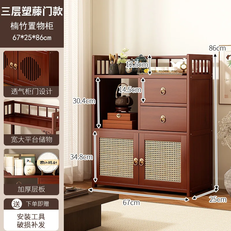 Multifunctional Furniture With Drawers &Amp; Shelves, Kitchen Cupboard, Living Room Storage Organizer, Tea Table Cabinet Multifunctional Furniture With Drawers &Amp; Shelves, Kitchen Cupboard, Living Room Storage Organizer, Tea Table Cabinet - Image 9