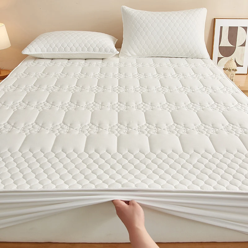 Waterproof Quilted Mattress Protector - Waterproof Fitted Sheet , Jacquard Style Mattress Cover, Antibacterial, Hypoallergenic Waterproof Quilted Mattress Protector - Waterproof Fitted Sheet , Jacquard Style Mattress Cover, Antibacterial, Hypoallergenic - Image 2