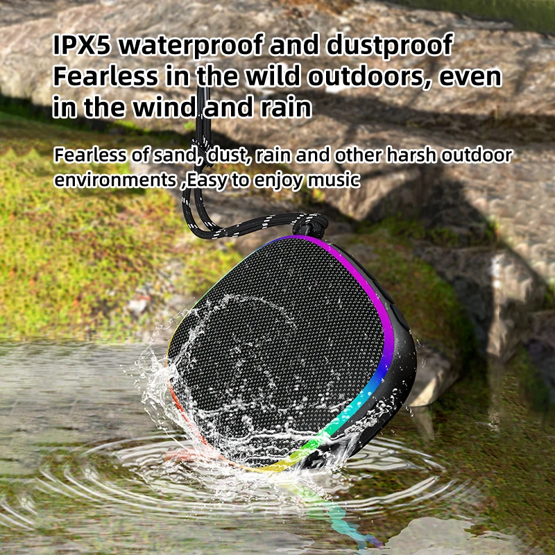 Wasserdichter Bluetooth-Lautsprecher Mit Rgb-Licht, Akku &Amp; Fm-Radio – Tragbarer Musiklautsprecher Für Camping, Outdoor &Amp; Freizeit Wasserdichter Bluetooth-Lautsprecher Mit Rgb-Licht, Akku &Amp; Fm-Radio – Tragbarer Musiklautsprecher Für Camping, Outdoor &Amp; Freizeit - Image 2