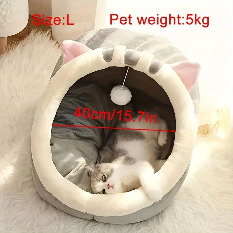Cute Cat Bed Soft Kitten Mat Cozy Cat House Breathable Cat Sleeping Basket Suitable For Large Medium Small Cats Sleeping Use Cute Cat Bed Soft Kitten Mat Cozy Cat House Breathable Cat Sleeping Basket Suitable For Large Medium Small Cats Sleeping Use - Image 3