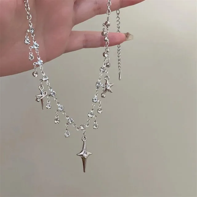 Kreuz-Halskette Mit Zirkonia Und Quaste – Y2K-Damenschmuck Kreuz-Halskette Mit Zirkonia Und Quaste – Y2K-Damenschmuck - Image 11