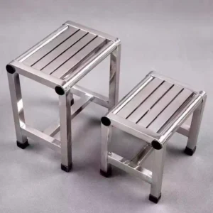1Pc Multi-purpose Stainless Steel Stool - Durable Thick & Sturdy Stool, Ideal for Living Room, Bathroom, Kitchen and Corridors