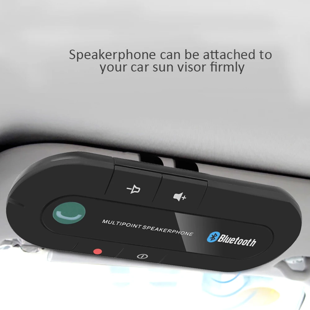 Bluetooth Freisprecheinrichtung Fürs Auto – Kabelloser Lautsprecher Mit Sonnenblenden-Clip, Mp3-Player Und Stereo-Audio Bluetooth Freisprecheinrichtung Fürs Auto – Kabelloser Lautsprecher Mit Sonnenblenden-Clip, Mp3-Player Und Stereo-Audio - Image 4