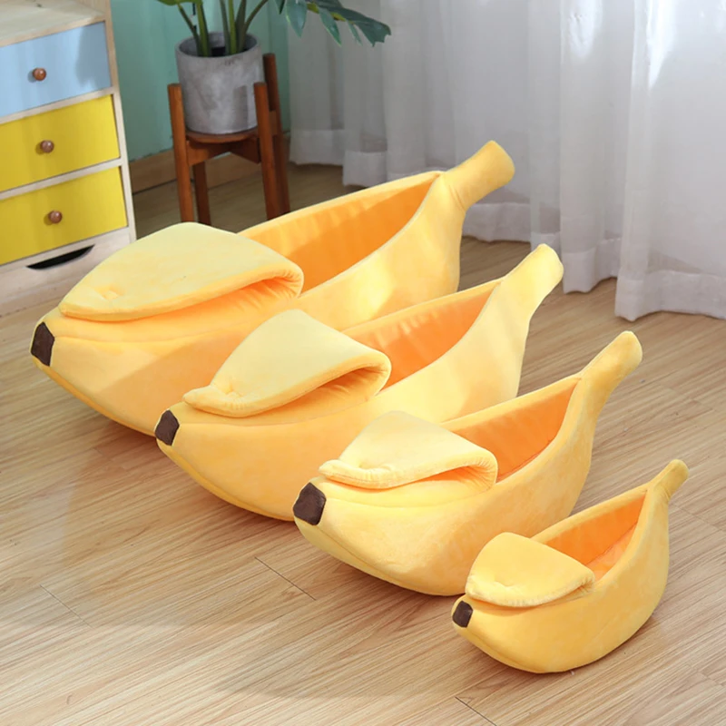 Banana Cat Bed House Funny Cute Cozy Cat Mat Beds Warm Durable Portable Pet Basket Kennel Dog Cushion Cat Pet Supplies Banana Cat Bed House Funny Cute Cozy Cat Mat Beds Warm Durable Portable Pet Basket Kennel Dog Cushion Cat Pet Supplies - Image 2