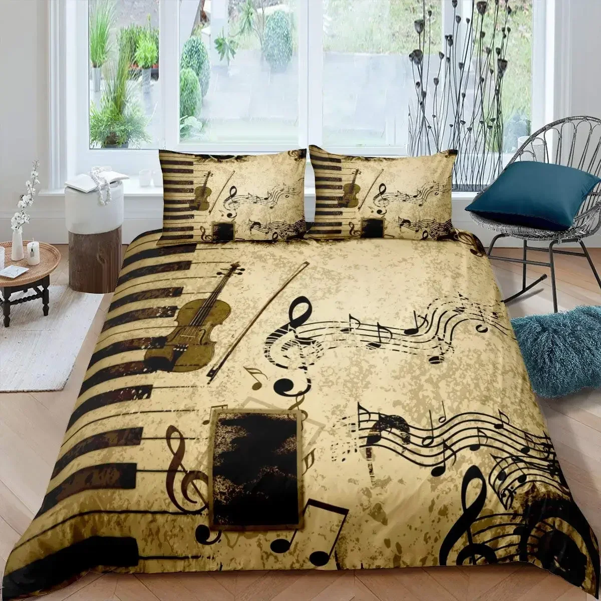 Musik Bettwäsche Set Klavier Tastatur Musik Note Bettbezug Queen Size Bettwäsche Tröster Mikrofaser Gitarre Polyester Bettwäsche Sets Musik Bettwäsche Set Klavier Tastatur Musik Note Bettbezug Queen Size Bettwäsche Tröster Mikrofaser Gitarre Polyester Bettwäsche Sets - Image 20