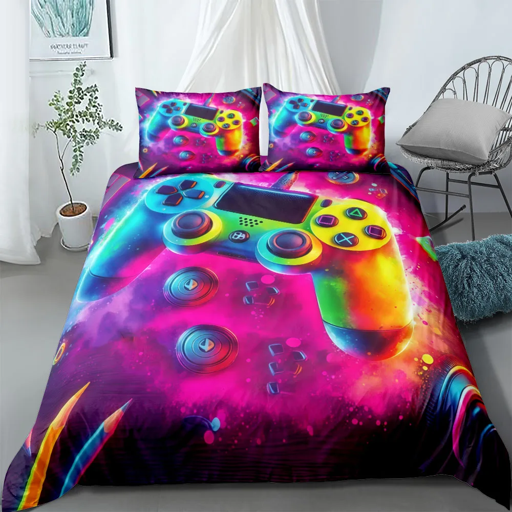 Gaming Zone Neon-Bettbezug-Set, Eu-Einzelbett, Doppelbett, King-Size-Bett, Us-Size-Bett, Queen-Size-Bettwäsche-Set Gaming Zone Neon-Bettbezug-Set, Eu-Einzelbett, Doppelbett, King-Size-Bett, Us-Size-Bett, Queen-Size-Bettwäsche-Set - Image 8