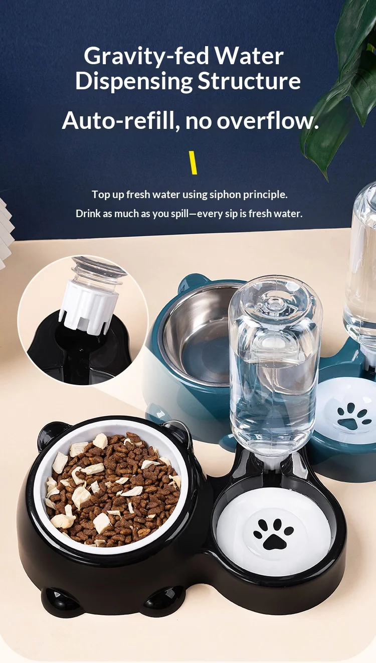 Pet Bowl 2-In-1 Auto Water Feeder, Tilted Elevated Cat Dog Bowl For Food &Amp; Water, Anti-Choking Slow Feeder Dish For Pets Pet Bowl 2-In-1 Auto Water Feeder, Tilted Elevated Cat Dog Bowl For Food &Amp; Water, Anti-Choking Slow Feeder Dish For Pets - Image 11