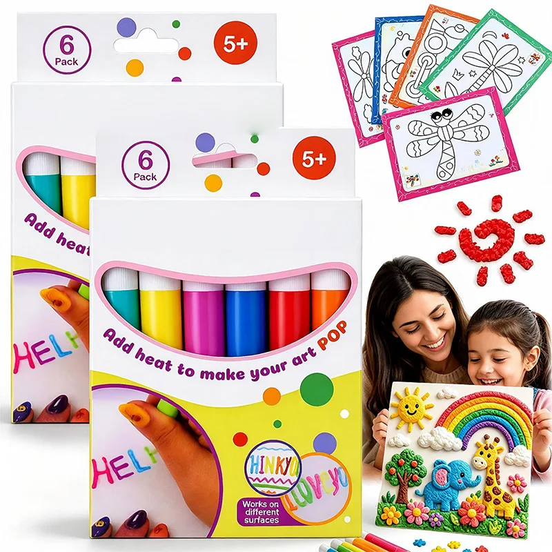 3D-Schaumstoff-Malstift-Set Mit Aufgeblähten Blasen, Diy-Expandierbare Kunstmarker, Party-Bastelzubehör, Freizeit-Zeichenzubehör Für Zuhause 3D-Schaumstoff-Malstift-Set Mit Aufgeblähten Blasen, Diy-Expandierbare Kunstmarker, Party-Bastelzubehör, Freizeit-Zeichenzubehör Für Zuhause