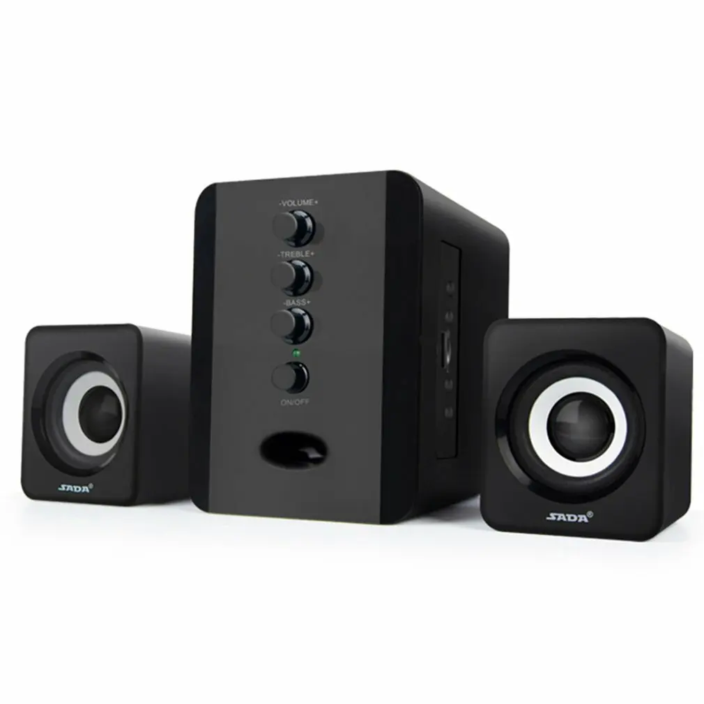 2.1 Pc-Lautsprecher Mit Bluetooth – Subwoofer, 3,5-Mm-Aux, Fm-Radio, Tf-Karte &Amp; Usb Für Musik Und Computer Pc Lautsprecher