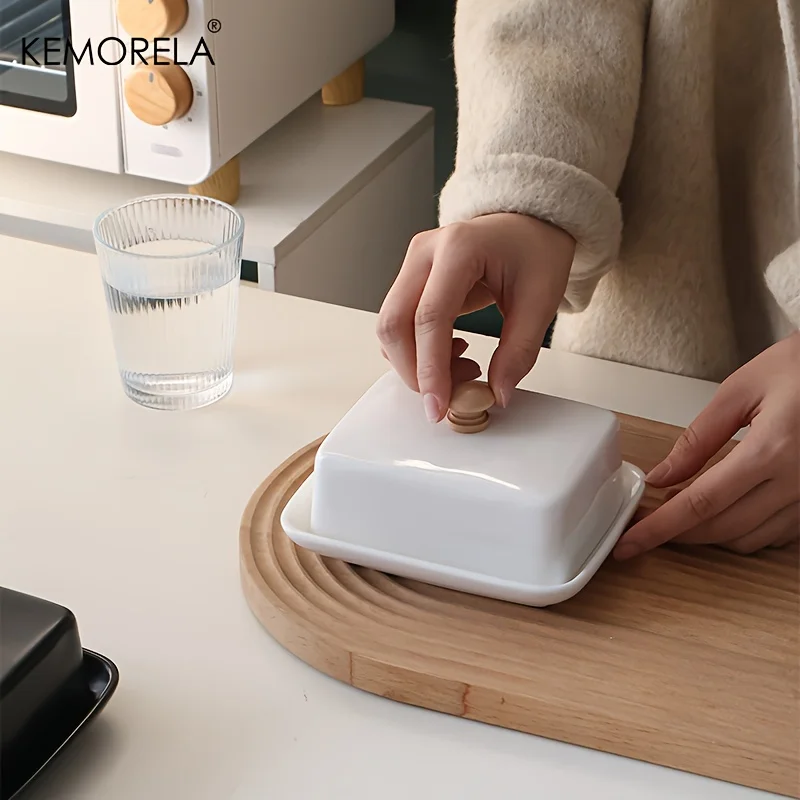 Keramik-Butterdose Mit Deckel, Rechteckige, Verschließbare Käseaufbewahrungsbox, Hochwertig Und Elegant Für Küche &Amp; Restaurant. Keramik-Butterdose Mit Deckel, Rechteckige, Verschließbare Käseaufbewahrungsbox, Hochwertig Und Elegant Für Küche &Amp; Restaurant. - Image 2