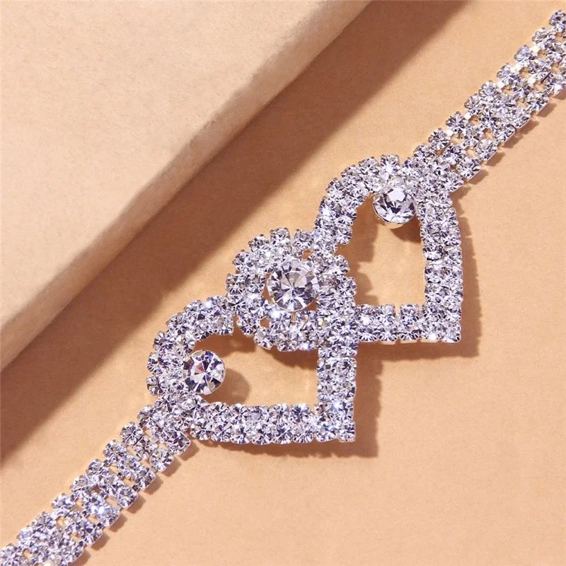 Glänzende kubische Zirkonia Kette Fußkettchen für Frauen Mode Silber Farbe Knöchel Armband Barfuß Sandalen Fuß schmuck – Bild 4