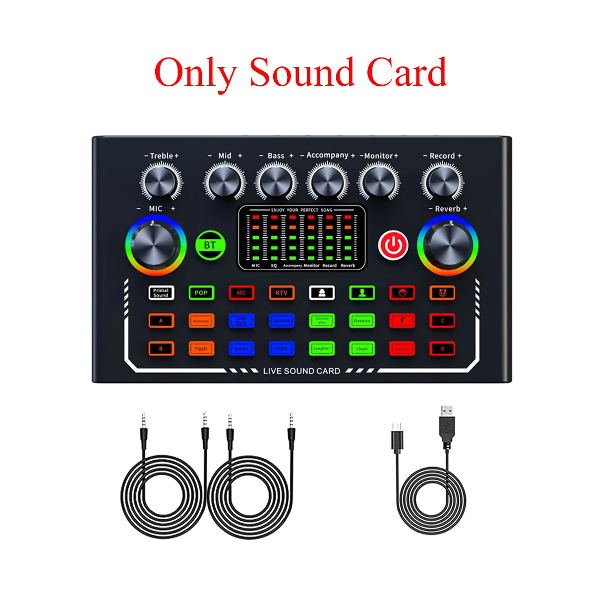 F009 Live-Soundkarte Mit Bm-800 Mikrofon – Podcast-Ausrüstung Für Audioaufnahmen, Youtube, Live-Streaming &Amp; Broadcast F009 Live-Soundkarte Mit Bm-800 Mikrofon – Podcast-Ausrüstung Für Audioaufnahmen, Youtube, Live-Streaming &Amp; Broadcast - Image 7