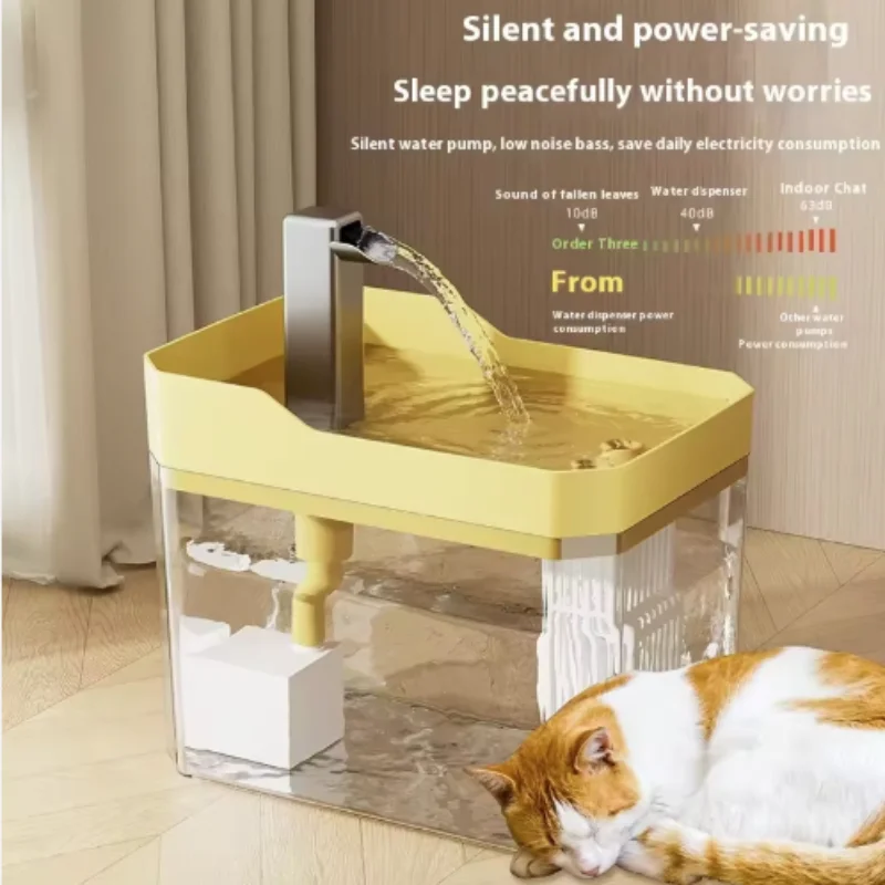 Usb-Katzenwasserbrunnen Mit Automatischem Filter, Transparenter, Trocken Brennender Umlaufspender, Inklusive Pumpe Für Katzen Usb-Katzenwasserbrunnen Mit Automatischem Filter, Transparenter, Trocken Brennender Umlaufspender, Inklusive Pumpe Für Katzen - Image 9