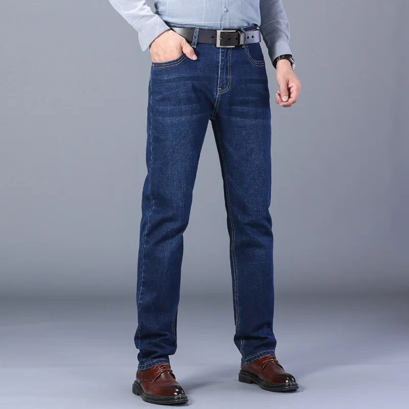 Männer Mode Gerade Jeans Männer 2025, Neue Stretch Slim Fit Hosen Bequeme Weiche Business Denim Hosen Männliche Marke Kleidung Männer Mode Gerade Jeans Männer 2025, Neue Stretch Slim Fit Hosen Bequeme Weiche Business Denim Hosen Männliche Marke Kleidung - Image 8