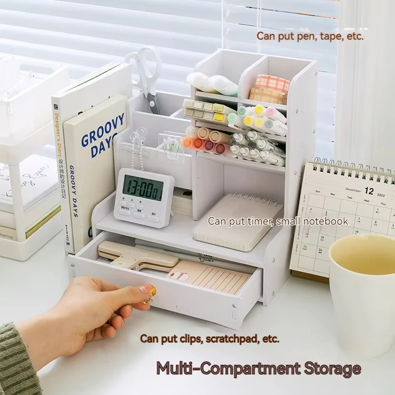 Markierungsstift Bleistifthalter Holz Schreibtisch Organizer Regale Zubehör Desktop Schreibwaren Organizer Bücherregal Home Office Aufbewahrungsbox Markierungsstift Bleistifthalter Holz Schreibtisch Organizer Regale Zubehör Desktop Schreibwaren Organizer Bücherregal Home Office Aufbewahrungsbox - Image 4