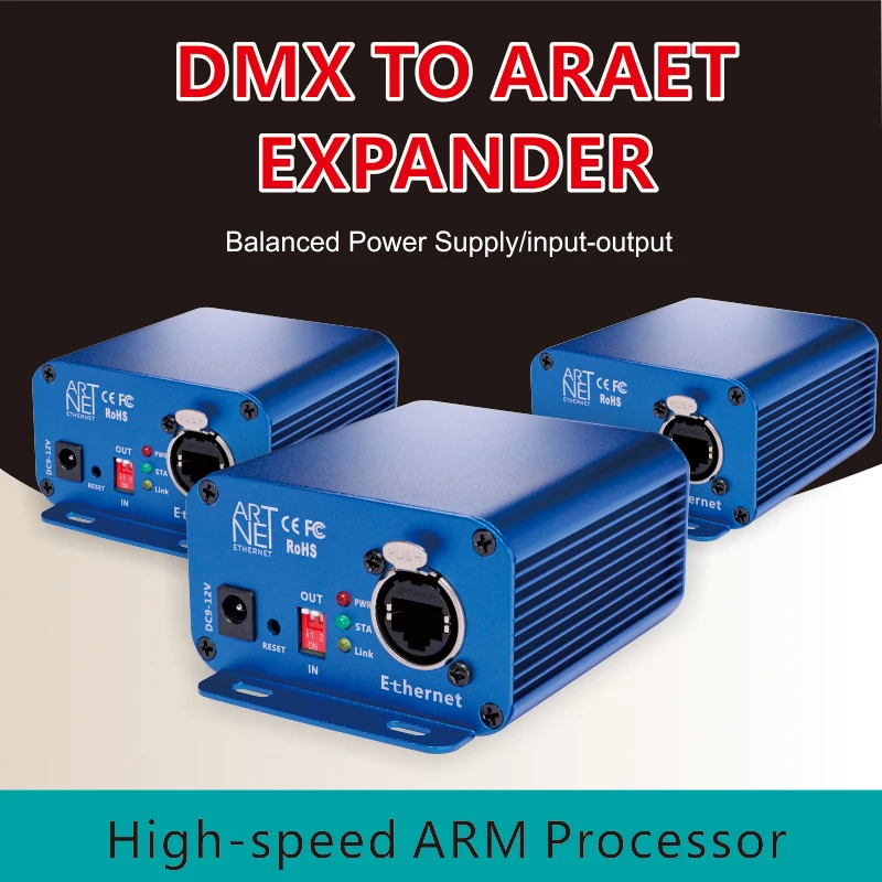 Artnet Dmx Controller – Professionelle Ethernet-Schnittstelle Mit 3-Poligem Ausgang Und Aluminiumgehäuse Artnet Dmx Controller – Professionelle Ethernet-Schnittstelle Mit 3-Poligem Ausgang Und Aluminiumgehäuse - Image 3
