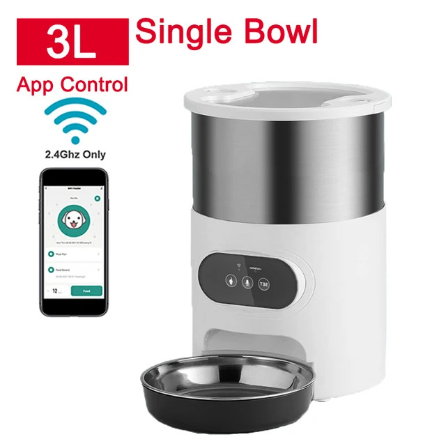 Cat Timing Feeder Smart App Cat Feeder Stainless Steel Double Meal Pet Food Remote Feeding Automatic Dispenser Suitable Cats Dog Cat Timing Feeder Smart App Cat Feeder Stainless Steel Double Meal Pet Food Remote Feeding Automatic Dispenser Suitable Cats Dog - Image 12
