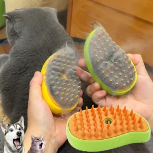 Katzen- und Hundebürste mit Dampffunktion, Elektrischer Sprüher für Massage, Tierpflege-Werkzeug, Fellpflege 3-in-1 Elektrische Sprüh-Massagebürste