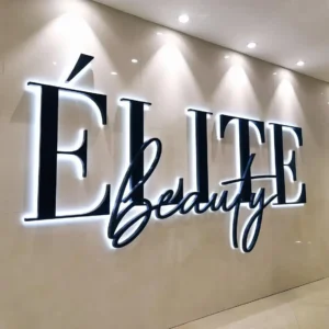 Maßgefertigte LED-Hintergrundbeleuchtete 3D-Metallbuchstaben, Mattes Halo-Beleuchtetes Logo-Schild für Schönheitssalon, Nagelstudio, Wimpernstudio, Einkaufszentrum, Gewerbliche Ladenfront