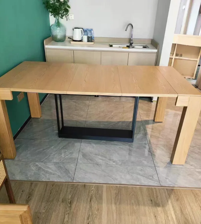 Solid Wood Folding Dining Table, Retractable, Nordic, Rectangular Foldable, Household, Apartment Invisible Dining Customizable Solid Wood Folding Dining Table, Retractable, Nordic, Rectangular Foldable, Household, Apartment Invisible Dining Customizable - Image 22