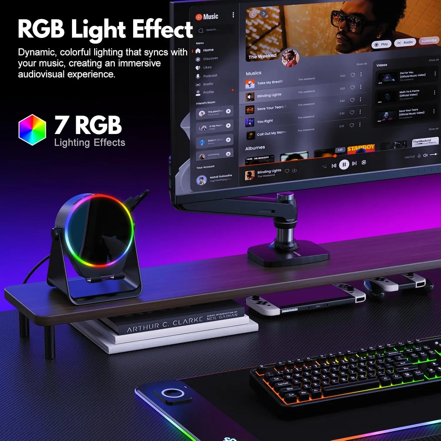 5-In-1 Rgb Bluetooth-Lautsprecher Mit Handyhalterung – Leistungsstarker Hifi-Sound, Subwoofer Und Magnetische Tablet-Halterung 5-In-1 Rgb Bluetooth-Lautsprecher Mit Handyhalterung – Leistungsstarker Hifi-Sound, Subwoofer Und Magnetische Tablet-Halterung - Image 6