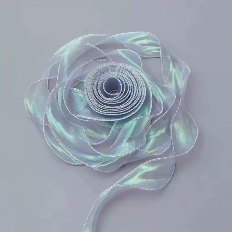40Mm 10 Yards Fischschwanz-Organzaband, Reflektierendes, Irisierendes Band Mit Gewelltem Rand Für Geschenkverpackungen, Diy-Schleifen, Blumensträuße, Voile-Bänder 40Mm 10 Yards Fischschwanz-Organzaband, Reflektierendes, Irisierendes Band Mit Gewelltem Rand Für Geschenkverpackungen, Diy-Schleifen, Blumensträuße, Voile-Bänder - Image 5